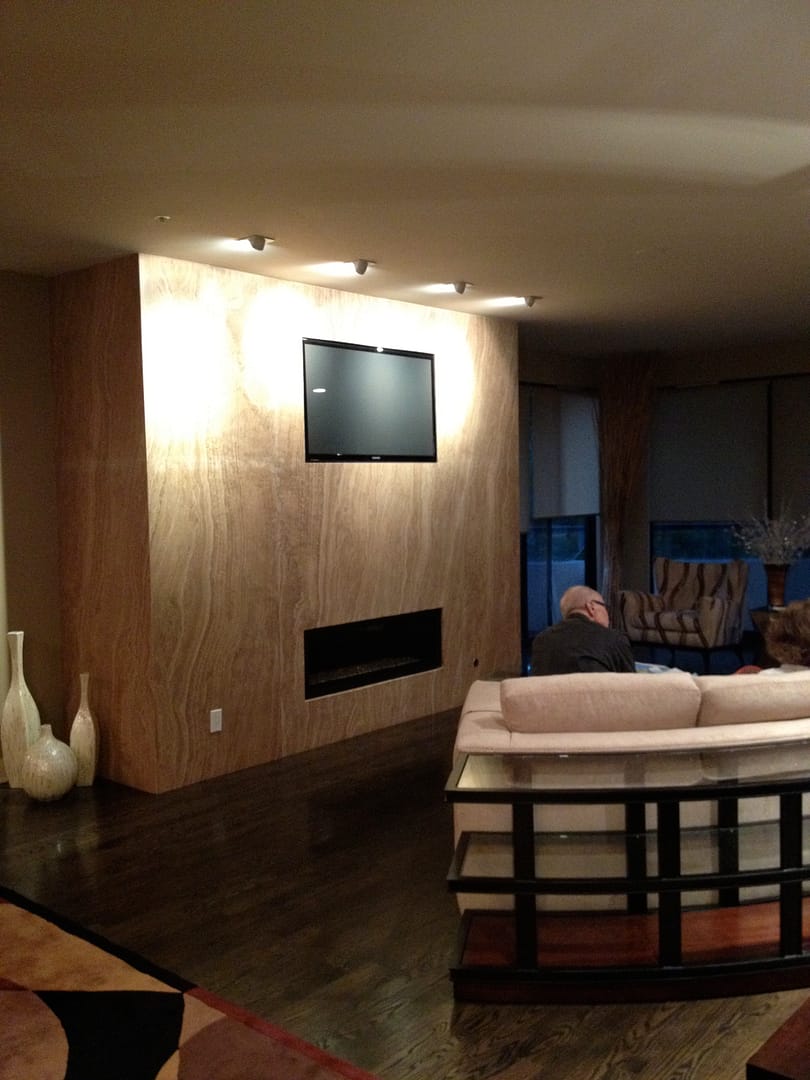 Before image of too high TV placement.